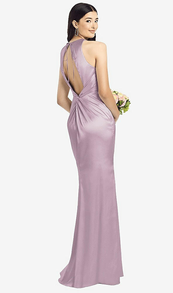 Front View - Suede Rose Sleeveless Open Twist-Back Maxi Dress