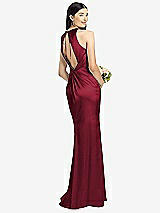 Front View Thumbnail - Burgundy Sleeveless Open Twist-Back Maxi Dress