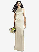 Rear View Thumbnail - Champagne Sleeveless Open Twist-Back Maxi Dress