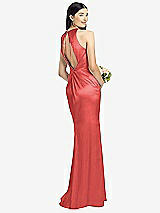 Front View Thumbnail - Perfect Coral Sleeveless Open Twist-Back Maxi Dress