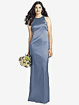 Rear View Thumbnail - Larkspur Blue Sleeveless Open Twist-Back Maxi Dress