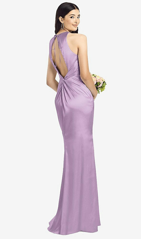 Front View - Wood Violet Sleeveless Open Twist-Back Maxi Dress