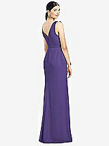 Rear View Thumbnail - Regalia - PANTONE Ultra Violet Sleeveless Ruffled Wrap Chiffon Gown