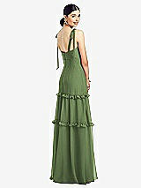 Rear View Thumbnail - Clover Bowed Tie-Shoulder Chiffon Dress with Tiered Ruffle Skirt