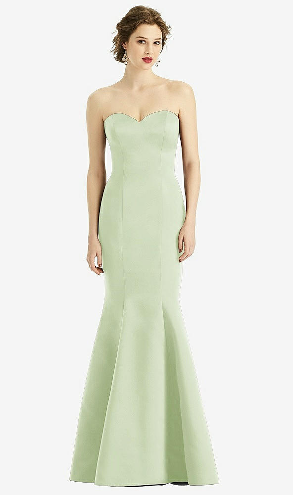 Front View - Limeade Sweetheart Strapless Satin Mermaid Dress