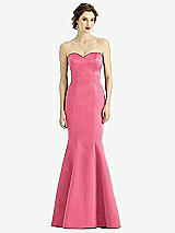 Front View Thumbnail - Punch Sweetheart Strapless Satin Mermaid Dress