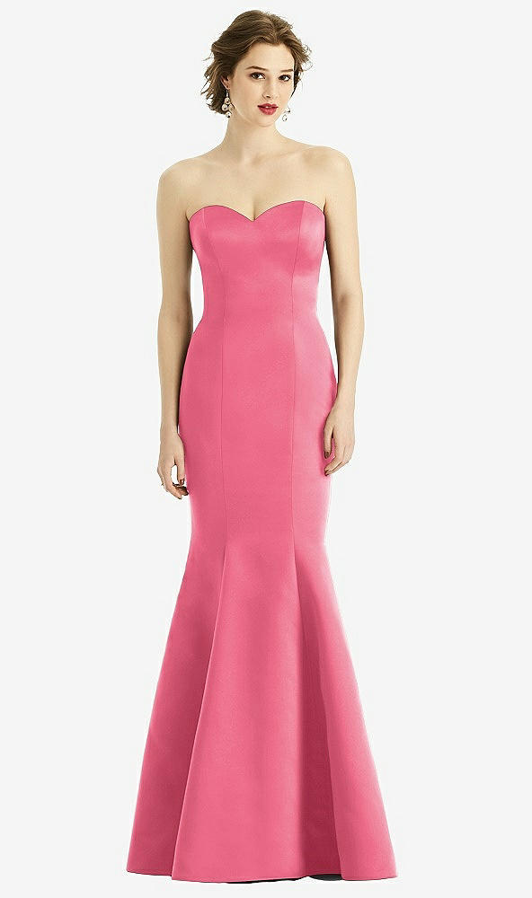 Front View - Punch Sweetheart Strapless Satin Mermaid Dress