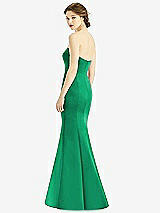 Rear View Thumbnail - Pantone Emerald Sweetheart Strapless Satin Mermaid Dress