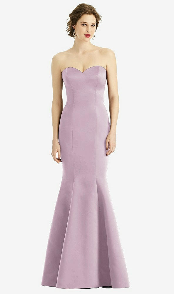 Front View - Suede Rose Sweetheart Strapless Satin Mermaid Dress