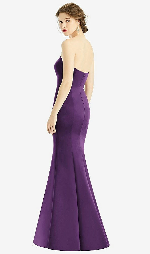 Back View - African Violet Sweetheart Strapless Satin Mermaid Dress