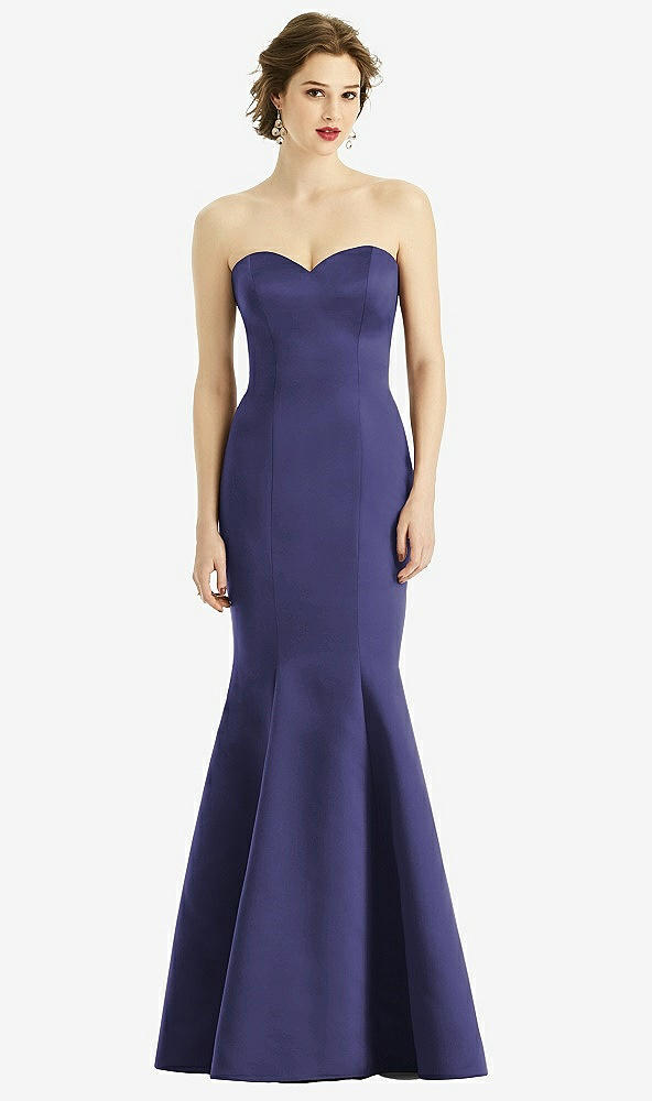Front View - Amethyst Sweetheart Strapless Satin Mermaid Dress