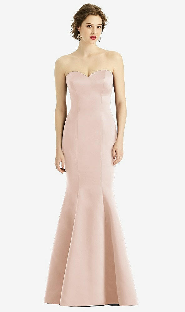 Front View - Cameo Sweetheart Strapless Satin Mermaid Dress