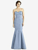 Front View Thumbnail - Cloudy Sweetheart Strapless Satin Mermaid Dress
