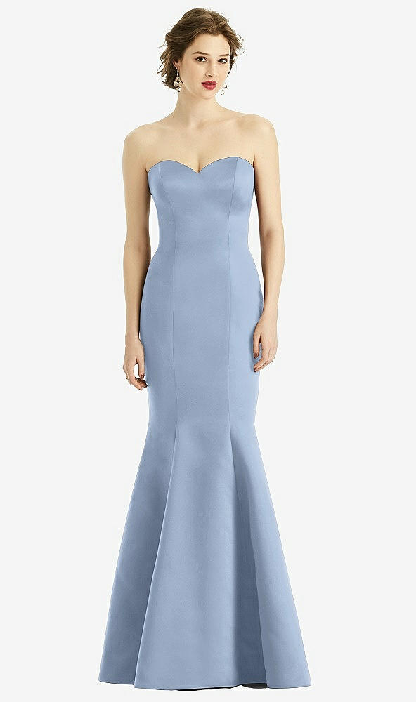 Front View - Cloudy Sweetheart Strapless Satin Mermaid Dress