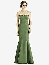 Front View Thumbnail - Clover Sweetheart Strapless Satin Mermaid Dress