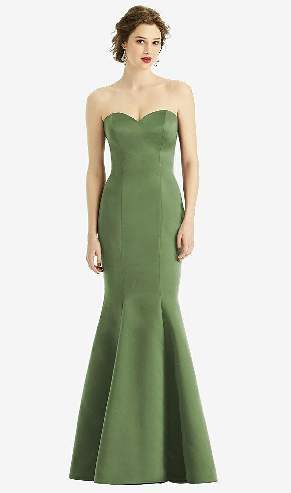 Front View - Clover Sweetheart Strapless Satin Mermaid Dress