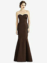 Front View Thumbnail - Espresso Sweetheart Strapless Satin Mermaid Dress