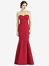 Front View Thumbnail - Flame Sweetheart Strapless Satin Mermaid Dress