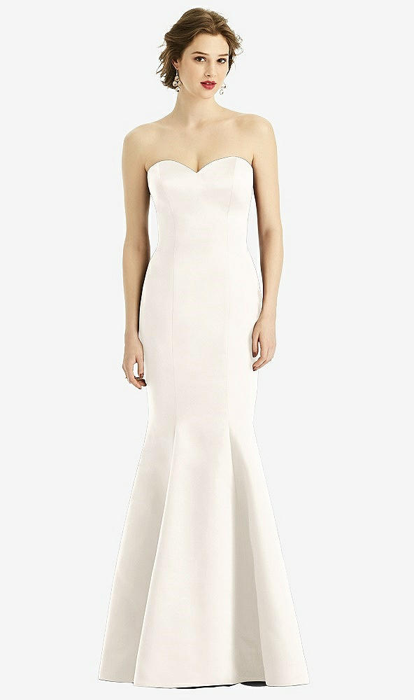 Front View - Ivory Sweetheart Strapless Satin Mermaid Dress