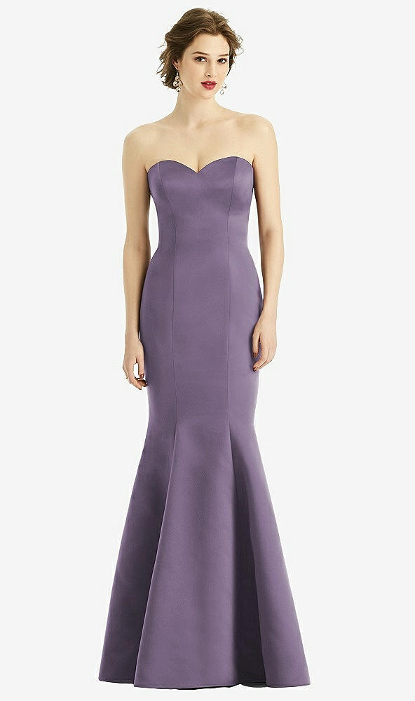 Front View - Lavender Sweetheart Strapless Satin Mermaid Dress