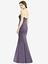 Rear View Thumbnail - Lavender Sweetheart Strapless Satin Mermaid Dress