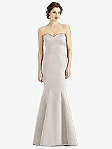 Front View Thumbnail - Oyster Sweetheart Strapless Satin Mermaid Dress