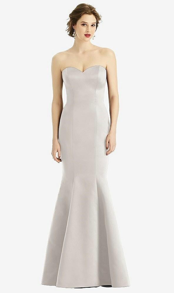 Front View - Oyster Sweetheart Strapless Satin Mermaid Dress