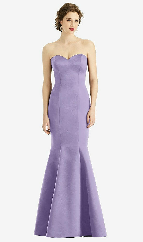 Front View - Passion Sweetheart Strapless Satin Mermaid Dress