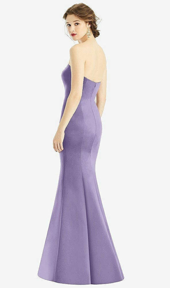 Back View - Passion Sweetheart Strapless Satin Mermaid Dress