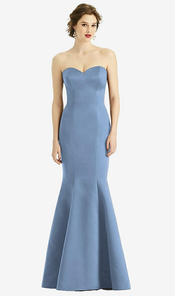 Front View - Windsor Blue Sweetheart Strapless Satin Mermaid Dress
