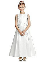 Front View Thumbnail - White Flower Girl Dress FL4068