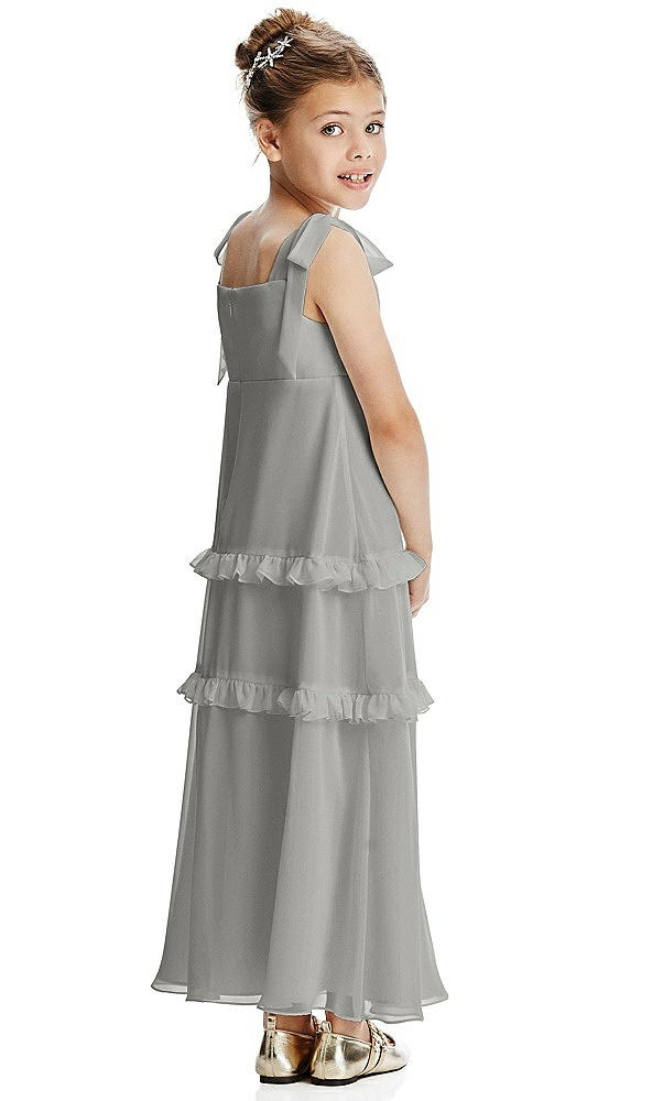 Back View - Chelsea Gray Flower Girl Dress FL4071