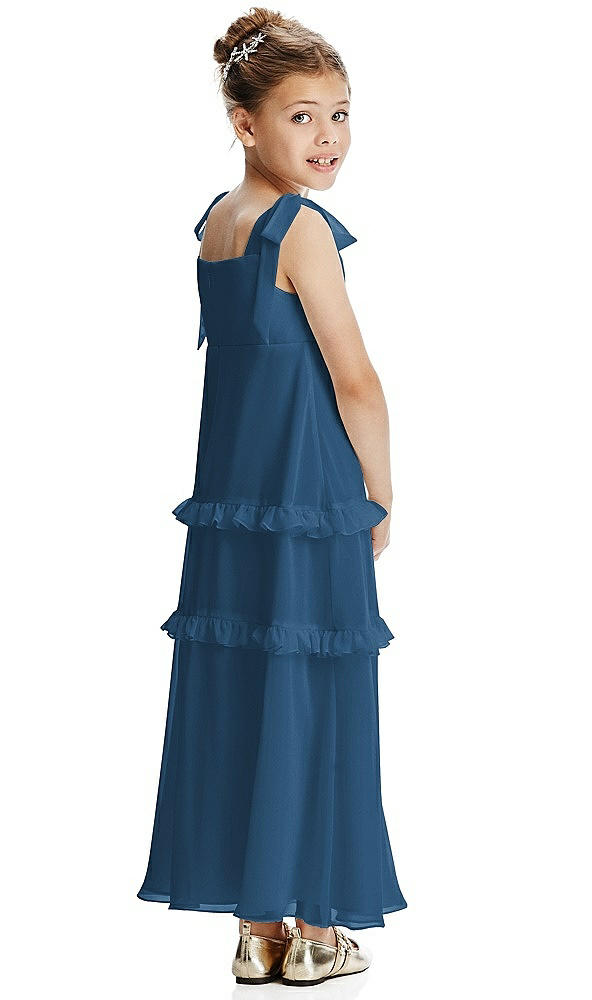 Back View - Dusk Blue Flower Girl Dress FL4071