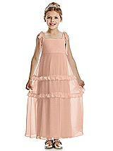 Front View Thumbnail - Pale Peach Flower Girl Dress FL4071