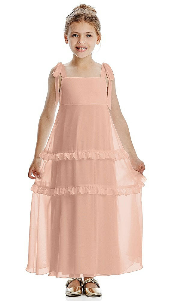 Front View - Pale Peach Flower Girl Dress FL4071
