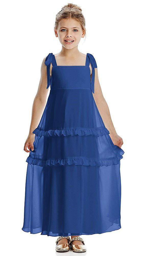 Front View - Classic Blue Flower Girl Dress FL4071