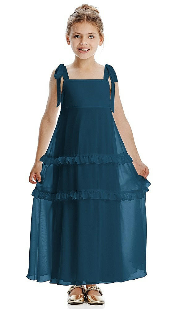 Front View - Atlantic Blue Flower Girl Dress FL4071