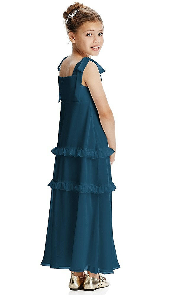 Back View - Atlantic Blue Flower Girl Dress FL4071
