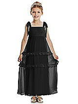 Front View Thumbnail - Black Flower Girl Dress FL4071