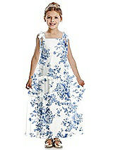 Front View Thumbnail - Cottage Rose Dusk Blue Flower Girl Dress FL4071
