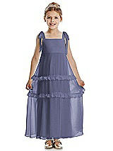Front View Thumbnail - French Blue Flower Girl Dress FL4071