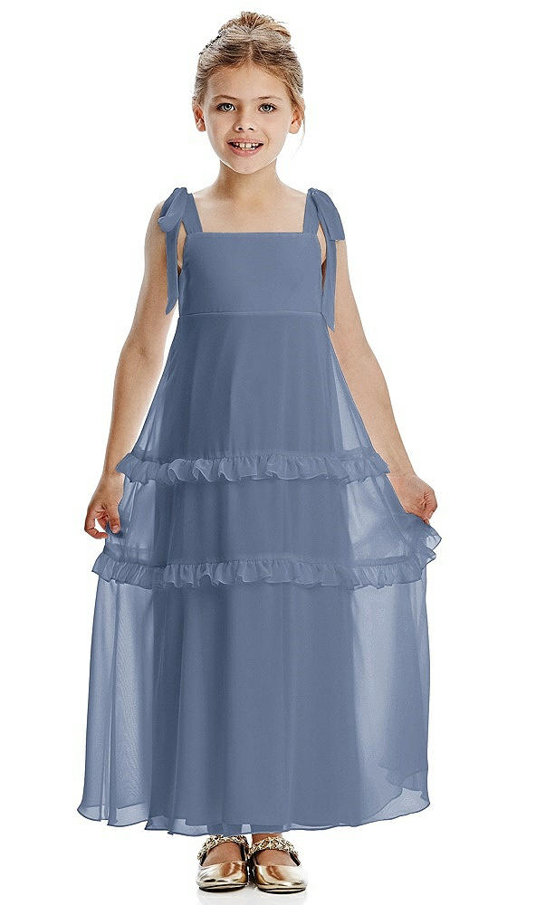 Front View - Larkspur Blue Flower Girl Dress FL4071