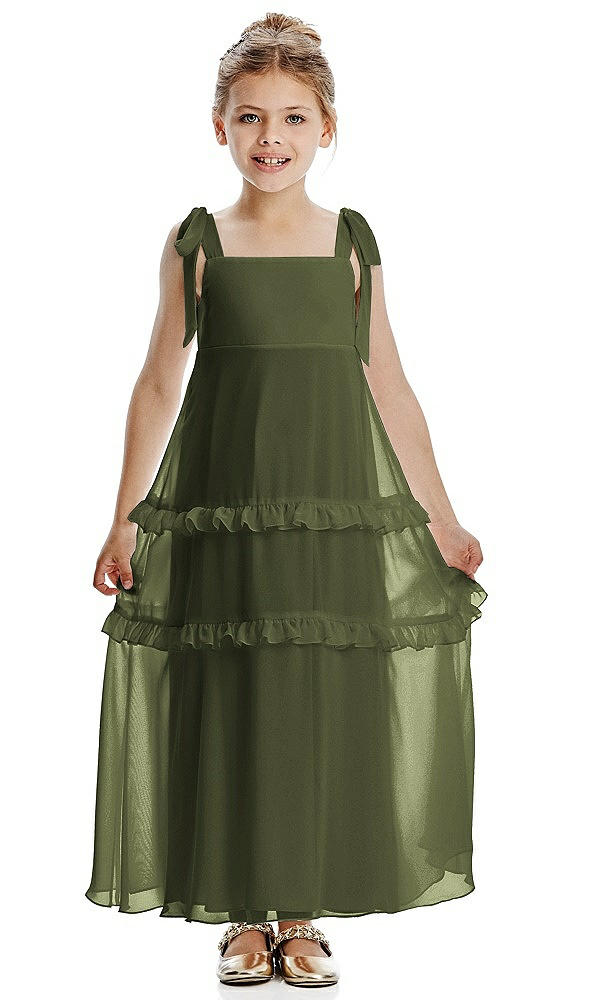 Front View - Olive Green Flower Girl Dress FL4071