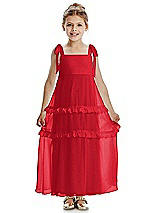 Front View Thumbnail - Parisian Red Flower Girl Dress FL4071