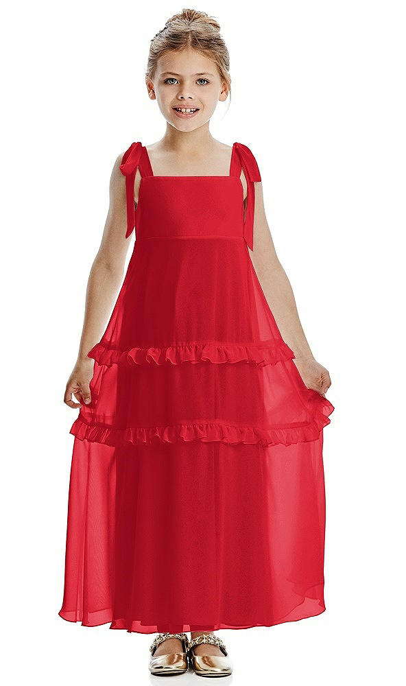 Front View - Parisian Red Flower Girl Dress FL4071