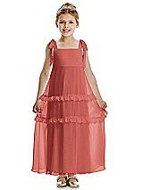 Front View Thumbnail - Coral Pink Flower Girl Dress FL4071