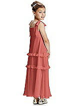 Rear View Thumbnail - Coral Pink Flower Girl Dress FL4071