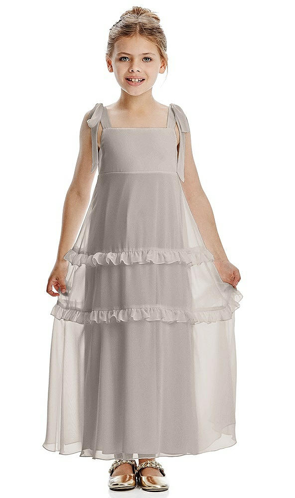 Front View - Taupe Flower Girl Dress FL4071