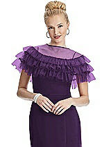 Front View Thumbnail - Majestic Tiered Ruffle Tulle Capelet