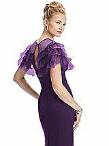 Rear View Thumbnail - Majestic Tiered Ruffle Tulle Capelet
